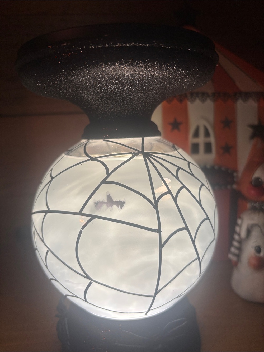 Bath & Body Works 2020 Halloween Bat Water Globe Candle Pedestal Holder - Picture 5 of 11